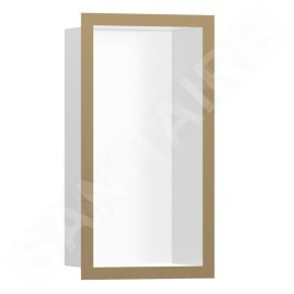 Hansgrohe XtraStoris Individual - Niche murale avec cadre design 300x150x100 mm, blanc mat / bronze brossé 56096140