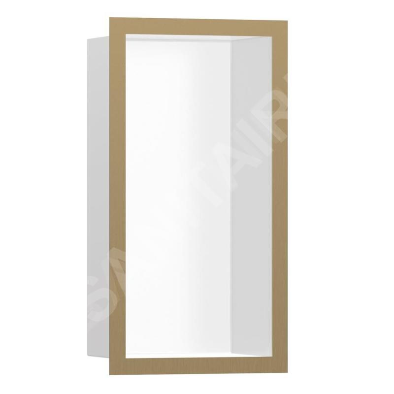 Hansgrohe XtraStoris Individual - Niche murale avec cadre design 300x150x100 mm, blanc mat / bronze brossé 56096140
