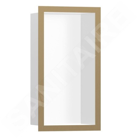 Hansgrohe XtraStoris Individual - Niche murale avec cadre design 300x150x100 mm, blanc mat / bronze brossé 56096140