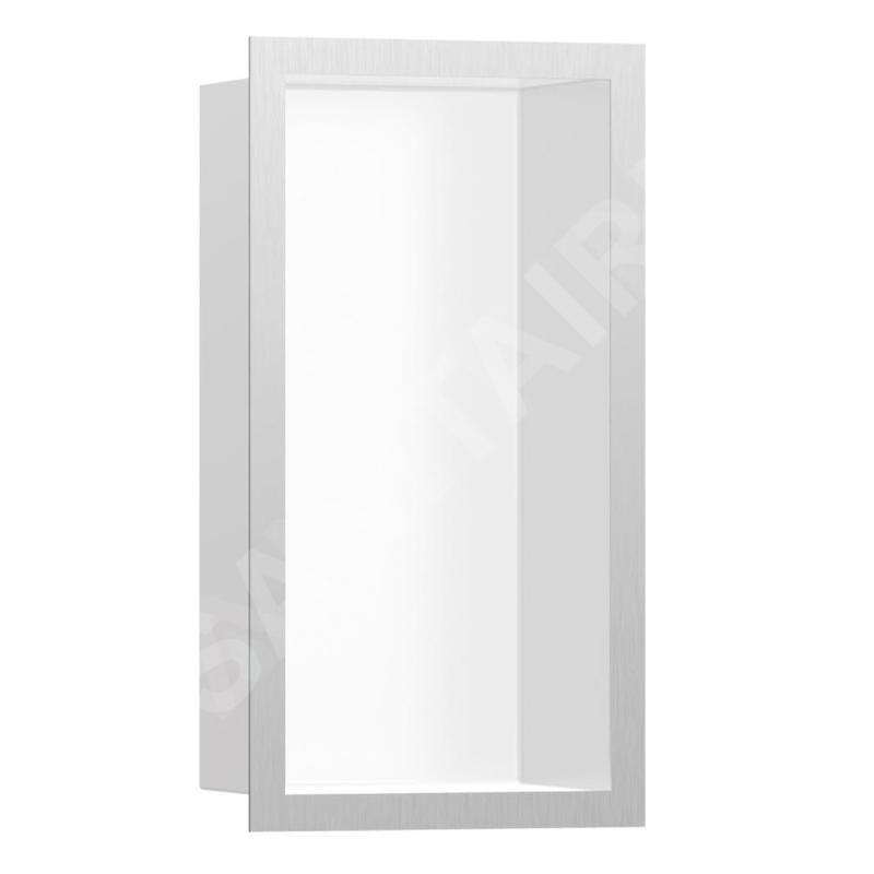 Hansgrohe XtraStoris Individual - Niche murale avec cadre design, 300x150x100 mm, blanc mat / inox brossé 56096800