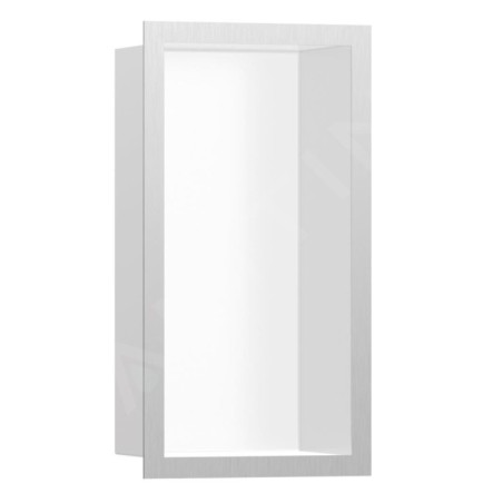 Hansgrohe XtraStoris Individual - Niche murale avec cadre design, 300x150x100 mm, blanc mat / inox brossé 56096800