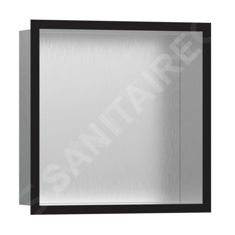 Hansgrohe XtraStoris Individual - Niche murale avec cadre design, 300x300x100 mm, inox brossé / noir mat 56097670