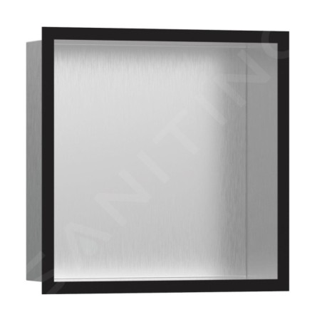 Hansgrohe XtraStoris Individual - Niche murale avec cadre design, 300x300x100 mm, inox brossé / noir mat 56097670