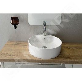 Sapho Yakarta - Lavabo à poser, avec trop-plein, trou pour robinetterie, blanc BH7021