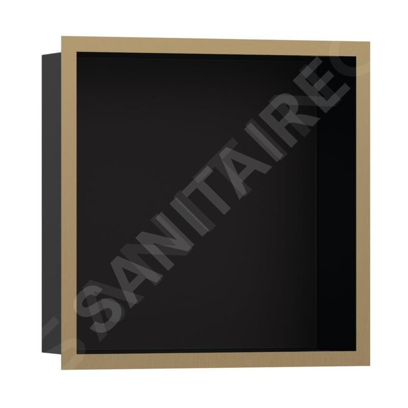 Hansgrohe XtraStoris Individual - Niche murale avec cadre design, 300x300x100 mm, noir mat / bronze brossé 56098140