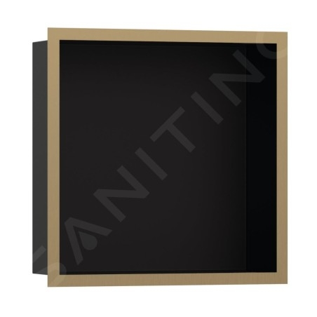Hansgrohe XtraStoris Individual - Niche murale avec cadre design, 300x300x100 mm, noir mat / bronze brossé 56098140