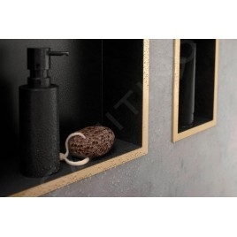 Hansgrohe XtraStoris Individual - Niche murale avec cadre design, 300x300x100 mm, noir mat / bronze brossé 56098140