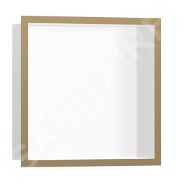 Hansgrohe XtraStoris Individual - Niche murale avec cadre design, 300x300x100 mm, blanc mat / bronze brossé 56099140