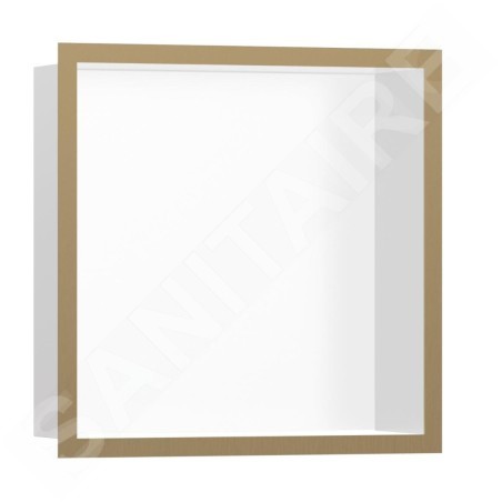 Hansgrohe XtraStoris Individual - Niche murale avec cadre design, 300x300x100 mm, blanc mat / bronze brossé 56099140