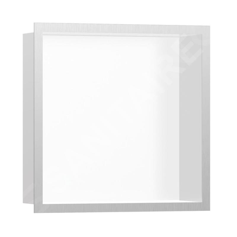 Hansgrohe XtraStoris Individual - Niche murale avec cadre design, 300x300x100 mm, blanc mat / inox brossé 56099800