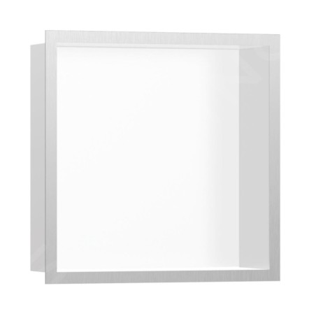 Hansgrohe XtraStoris Individual - Niche murale avec cadre design, 300x300x100 mm, blanc mat / inox brossé 56099800