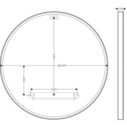 Axor Universal Circular - Miroir, diamètre 600 mm, noir mat 42848670