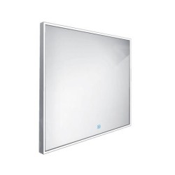 Nimco Miroirs - Miroir avec éclairage LED, 600x600 mm, capteur tactile, aluminium ZP 13066V