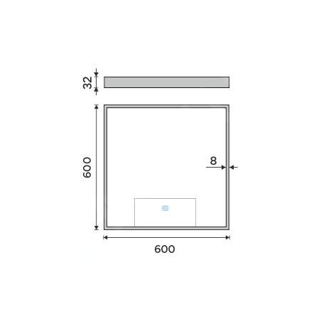 Nimco Miroirs - Miroir avec éclairage LED, 600x600 mm, capteur tactile, aluminium ZP 13066V