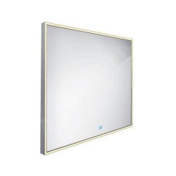 Nimco Miroirs - Miroir avec éclairage LED, 600x600 mm, capteur tactile, aluminium ZP 13066V