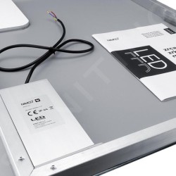 Nimco Miroirs - Miroir avec éclairage LED, 600x600 mm, capteur tactile, aluminium ZP 13066V