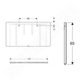 Geberit Option - Miroir avec éclairage LED, 1200x650 mm 819220000