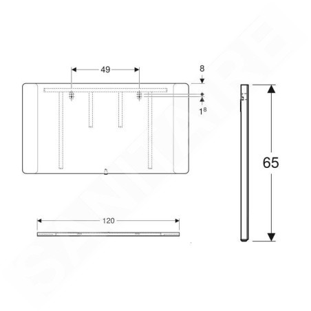 Geberit Option - Miroir avec éclairage LED, 1200x650 mm 819220000