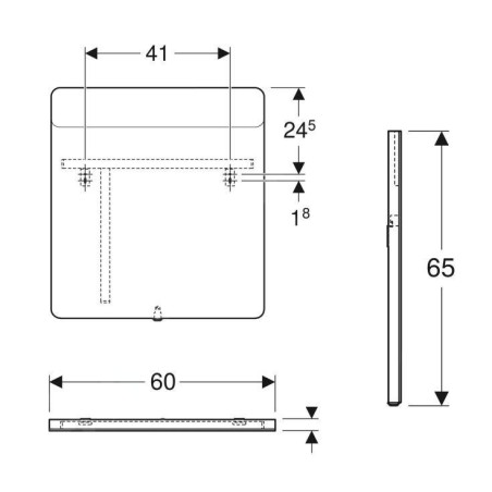 Geberit Option - Miroir avec éclairage LED, 600x650 mm 819260000