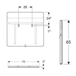 Geberit Option - Miroir avec éclairage LED, 700x650 mm 819270000