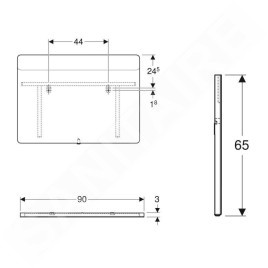 Geberit Option - Miroir avec éclairage LED, 900x650 mm 819200000
