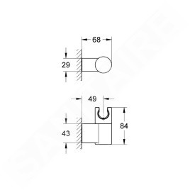 Grohe Rainshower - Support mural de douchette, chrome 27055000