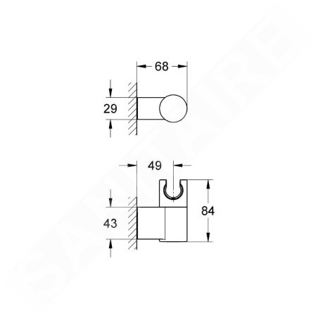 Grohe Rainshower - Support mural de douchette, chrome 27055000