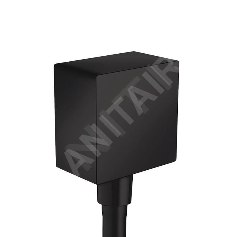 Hansgrohe Fixfit - Coude de raccordement mural Square avec clapet anti-retour, noir mat 26455670