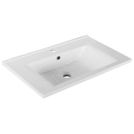 Aqualine Zuno - Lave-mains, 650x450 mm, avec trop-plein, un trou pour robinetterie, blanc 9065