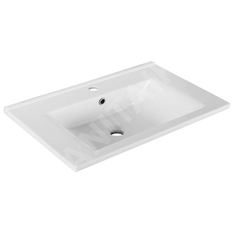 Aqualine Zuno - Lave-mains, 650x450 mm, avec trop-plein, un trou pour robinetterie, blanc 9065 Aqualine Zuno - Lave-mains, 650x450 mm, avec trop-plein, un trou pour robinetterie, blanc 9065