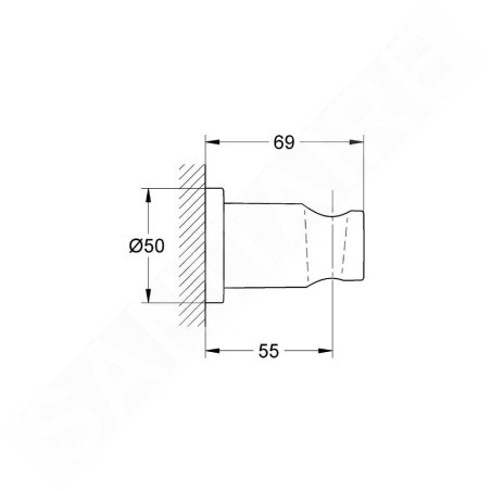Grohe Rainshower - Support mural de douchette, chrome 27074000