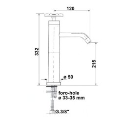 Sapho Industry - Mitigeur de lavabo, haut, chrome/noir 5102LTT