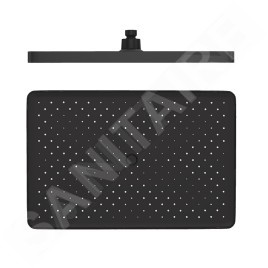 kielle Vega - Douche de tête, 360 x 240 mm, 1 jet, bras de douche 430mm, noir mat 20118SE4