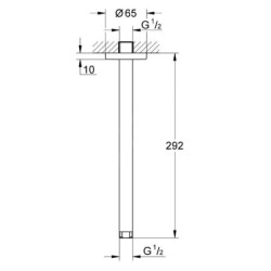 Grohe Rainshower - Bras de douche de plafond, chrome 28497000