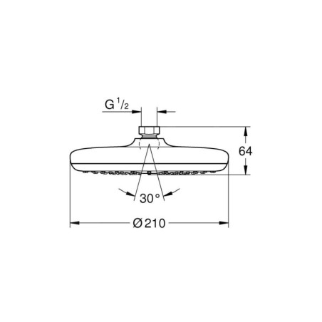 Grohe Tempesta - Douche de tête 210, 1 jet, chrome 26408000