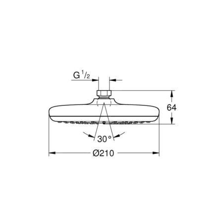 Grohe Tempesta - Douche de tête 210, 1 jet, chrome 26410000