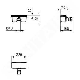 Ideal Standard Ultra Flat New - Garniture de vidage pour les receveurs, chrome T4493AA