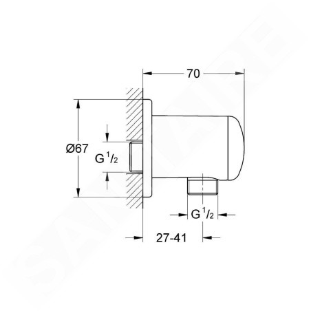 Grohe Relexa - Coude de raccordement mural, chrome 28671000