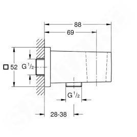 Grohe Euphoria Cube - Coude mural avec support, supersteel 26370DC0