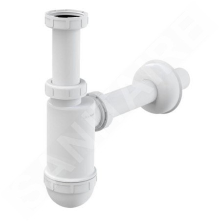 Alcadrain Siphons - Siphon de lavabo, diamètre 32 mm avec écrou de trop-plein A430