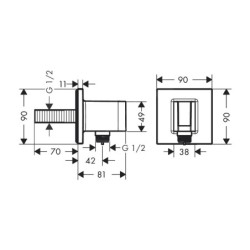 Hansgrohe Fixfit - Coude de raccordement avec support, chrome noir brossé 26889340