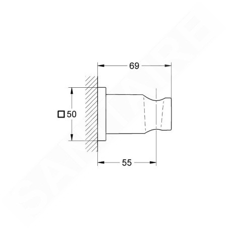 Grohe Rainshower - Support mural de douchette, chrome 27075000