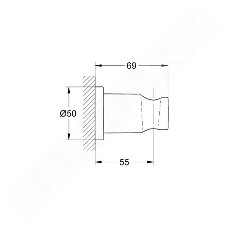 Grohe Rainshower - Support douchette, graphite foncé 27074A00