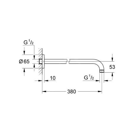 Grohe Rainshower - Bras de douche 380 mm, chrome 28361000