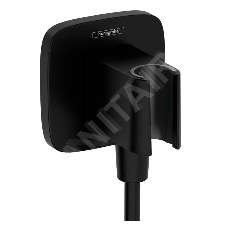 Hansgrohe Fixfit - Coude de raccordement avec support, noir mat 26887670