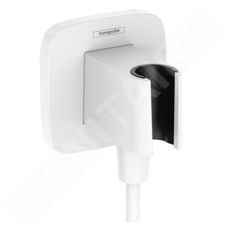 Hansgrohe Fixfit - Coude de raccordement avec support, blanc mat 26887700