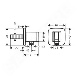Hansgrohe Fixfit - Coude de raccordement avec support, blanc mat 26887700