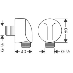 Hansgrohe Fixfit - Raccord de flexible E sans soupape de retenue, noir mat 27454670