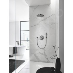 Grohe Rainshower Cosmopolitan - Douche de tête 310 avec bras de douche de 380 mm, 1 jet, graphite foncé brossé 26066AL0