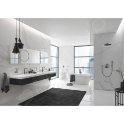 Grohe Rainshower Cosmopolitan - Douche de tête 310 avec bras de douche de 380 mm, 1 jet, graphite foncé brossé 26066AL0
